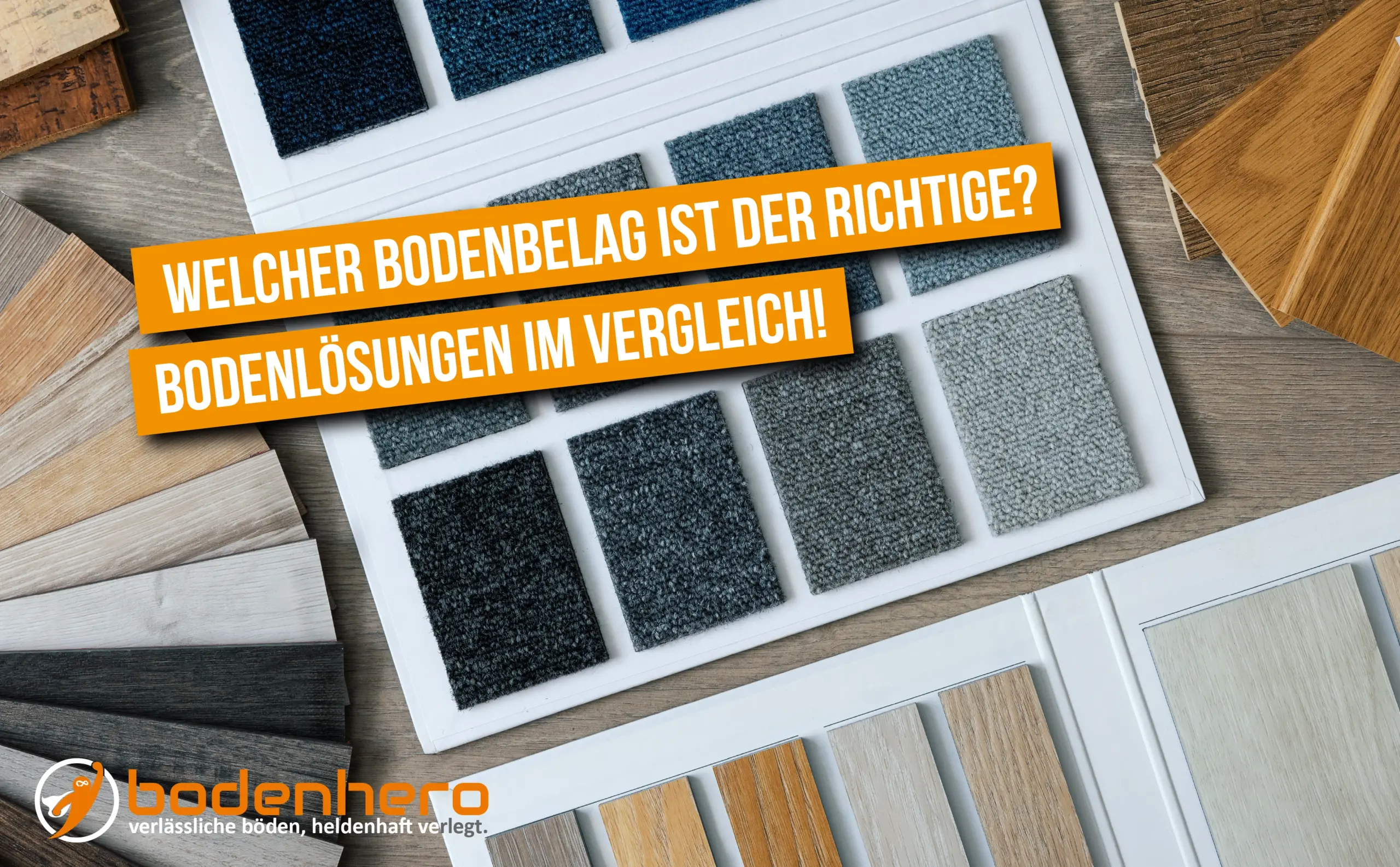 Farbmuster von Vinyl-, Laminat- und Teppichböden im Vergleich – bodenhero